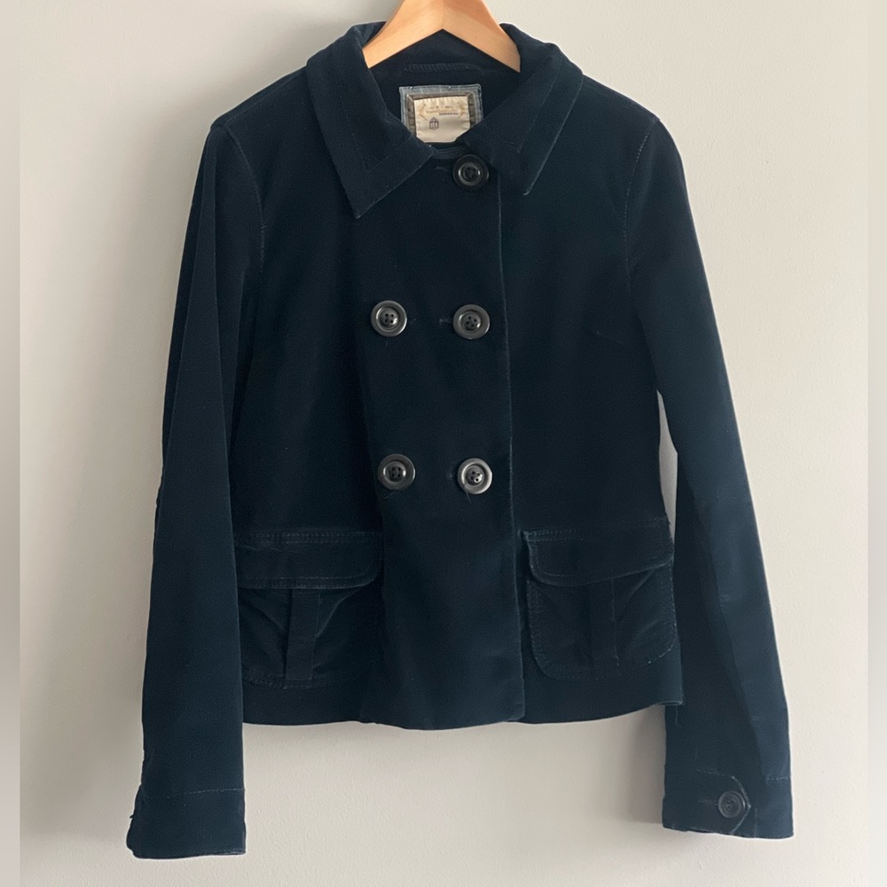 Levi's Women's Dark Blue Velvet Jacket Size M Fitted